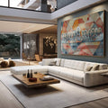 Quadro Decorativo Santa Ceia Cubista: Inspiração Divina - quadros decorativos para sala 1 Tela, 1 Tela Horizontal - em living room premium