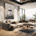 Quadro Decorativo Fascinante Fusca 53 - Toque Vintage - quadros decorativos para sala 1 Tela Vertical, 3 Telas - em living room premium