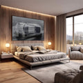 Quadro Decorativo Exclusivo Porsche 911 - Sinônimo de Luxo - quadros decorativos 1 Tela, 1 Tela Horizontal - em escritorio elegante