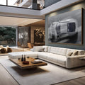 Quadro Decorativo Exclusivo Porsche 911 - Sinônimo de Luxo - quadros decorativos para sala 1 Tela, 1 Tela Horizontal - em living room premium