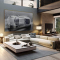 Quadro Decorativo Exclusivo Porsche 911 - Sinônimo de Luxo - quadros decorativos 1 Tela, 1 Tela Horizontal - em sala moderna