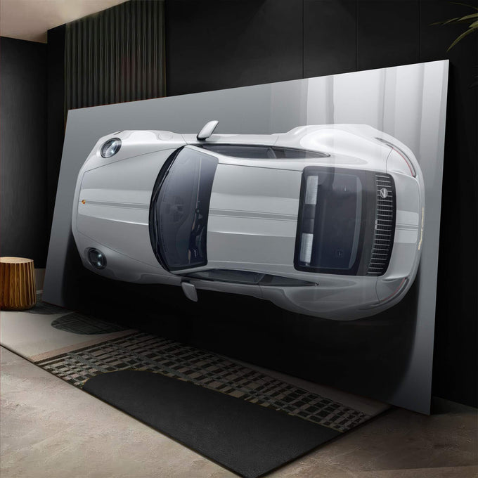 Quadro Decorativo Exclusivo Porsche 911 - Sinônimo de Luxo - quadros decorativos para sala 1 Tela, 1 Tela Horizontal - em ambiente decorado