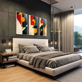 Quadro Decorativo Minimalista Moderno para um Refúgio de Serenidade - quadros decorativos para sala 1 Tela Vertical, 3 Telas - em living room premium