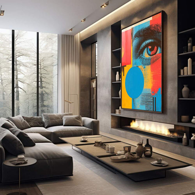 Quadro Decorativo Olhar Minimalista - quadros decorativos para sala 1 Tela Vertical, 3 Telas - em quarto contemporaneo