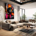 Quadro Decorativo Abstrato Elegante em Tons Escuros - quadros decorativos 1 Tela Vertical, 3 Telas - em escritorio elegante