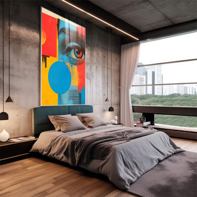 Quadro Decorativo Olhar Minimalista - quadros decorativos para sala 1 Tela Vertical, 3 Telas - em living room premium