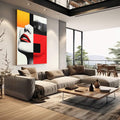 Quadro Decorativo Minimalista Mulher - quadros decorativos para sala 1 Tela Vertical, 3 Telas - em quarto contemporaneo