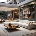 Quadro Decorativo: Brinde Íntimo em Adega Rústica - quadros decorativos para sala 1 Tela, 1 Tela Horizontal - em living room premium