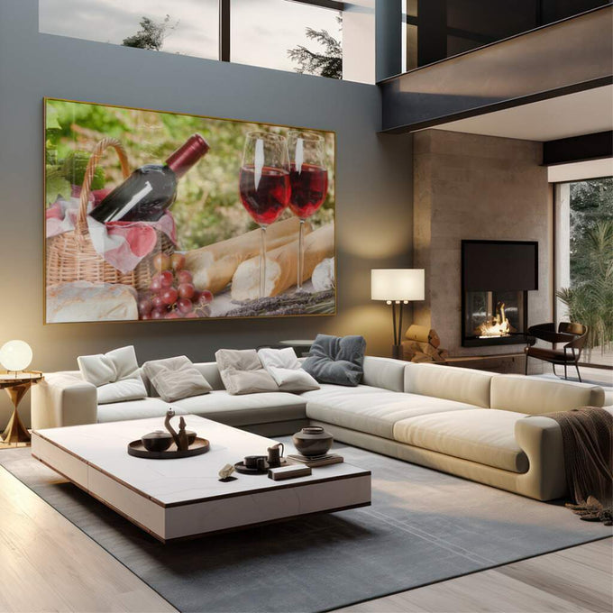 Quadro Decorativo: Celebração Campestre Única - quadros decorativos 1 Tela, 1 Tela Horizontal - em escritorio elegante