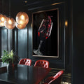 Quadro Decorativo Elegância do Vinho - Toque de Classe Único - quadros decorativos para sala 1 Tela Vertical, 3 Telas - em ambiente decorado